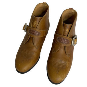 Women's 6.5 Ariat Juliet Strap & Buckle Ankle Boots Brown Leather Western